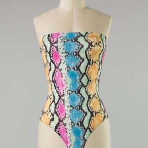 Snake Skin Multi Color Tube top Bodysuit